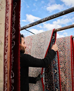خشک کردن قالی در قالیشویی شهرک نفت